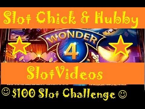 $100 Slot Challenge Round 8!!! vs SlotVideos | Wonder 4 Fire Light | Slot Machine Bonus