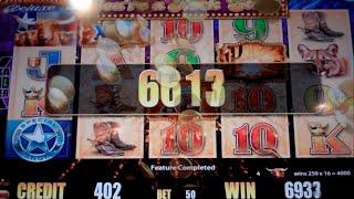 Longhorn Deluxe Slot Machine Bonus - 12 Free Games with 3 Wild Multipliers - BIG WIN (#2)