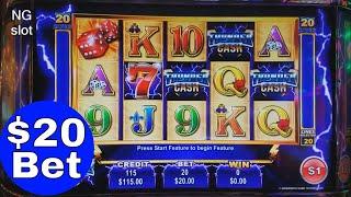 •High Limit•Thunder Cash Slot Machine Bonus • BIG WIN•$20 Bet Bonus,Better Than HANDPAY JACKPOT