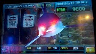Fortunes of the Deep Slot Machine *LIVE PLAY* Big Win 4 Bonus Symbol Trigger!