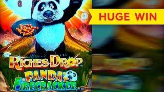 HUGE WIN BONUS! Riches Drop Panda's Firecracker Slot!