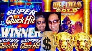BUFFALO GOLD HIT $$$ LET'S MAX BET QUICK HIT SLOT MACHINE• CASINO GAMBLING!