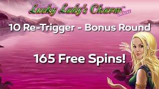 Lucky Lady's Charm Deluxe 10 Re-Triggers!! - Novomatic