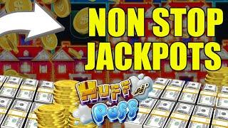NONSTOP JACKPOTS ON HIGH LIMIT HUFF N PUFF!!!!