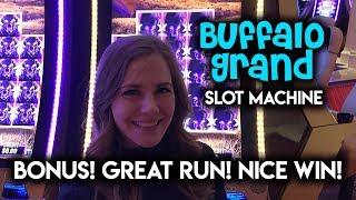 Buffalo GRAND Slot Machine! Winning on Bonuses and BIG Line Hits!!!