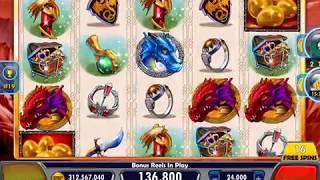 DRAGON'S REALM Video Slot Casino Game with a "BIG WIN" FREE SPIN BONUS