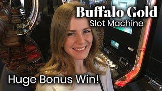 Buffalo Gold Slot Machine HUGE WIN! More than 50 spins!!!