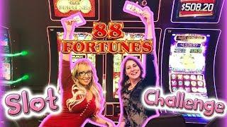 •$100 Slot Challenge! •Who Will Win? • 88 Fortunes with Laycee & Melissa! • | Slot Ladies