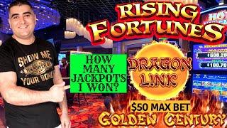 Dragon Link $50 Max Bet HANDPAY JACKPOT| Rising Fortunes Slot Machine $52.80 MAX Bet HANDPAY JACKPOT