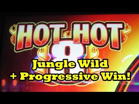Hot Hot 8!  Jungle Wild with Progressive Win!