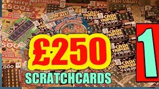 £250 SCRATCHCARD GAME...ALL FUN..CASH VAULT..MONOPOLY..£100 LOADED..5X CASH..CASH TRIPLER