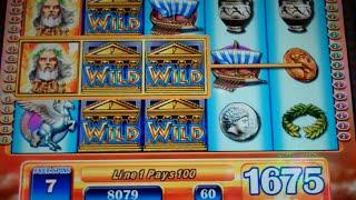 Zeus Slot Machine Bonus - 10 Free Games with Stacked Premium Symbols + Wilds - Nice Win