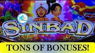 Sinbad Slot Machine - Aruze - Non-stop Bonuses w/ Live Play!
