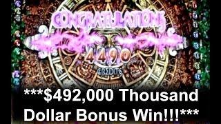 •$492,000 Thousand Dollar Bonus Win!!!• Video Slot Machine Jackpot Handpay Buffalo, Quick Hit, • SiX