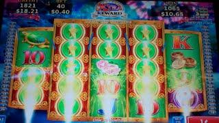 Dragon's Law 4-5-5-5-4 Slot Machine Bonus - 8 Free Games with Random Wilds - Nice Win
