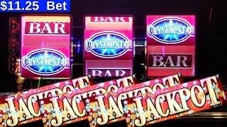 •BIG WIN•  CRYSTAL STAR Slot Machine • JACKPOT WON•   $11.25 Max Bet | 3 Reel Slot Max Bet BIG WIN