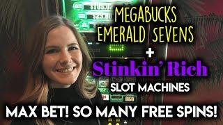 Trying to get STINKIN RICH on MEGABUCKS Slot Machine! Max Bet BONUSES!!!