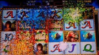 White Falls Slot Machine Bonus - 6 Free Games Win with Connected Lines + Stacked Wilds