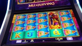MU GUIYING - live play - BIG WIN line hits and slot bonus win - 5c denom