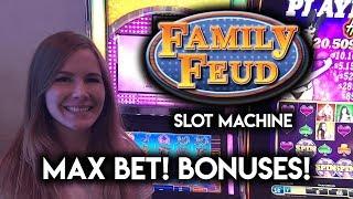 Sarah Plays Family Feud and Clears The Board! MAX BET! BONUS!