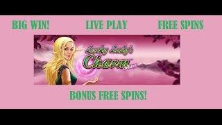 Huge Line hit and Massive Bonus Win on Lucky Lady's Charm on Max Bet