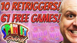 •INCREDIBLE BONU$! •10 Re-Triggers • 61 Free Games • Spin It Grand JACKPOT! | The Big Jackpot