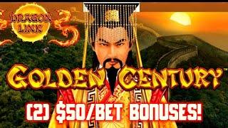 HIGH LIMIT Dragon Link Golden Century ⋆ Slots ⋆ (2) $50 Bonus Rounds Slot Machine Casino