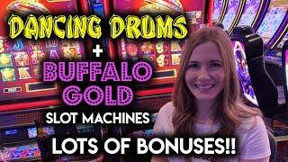 BONUSES! Buffalo Gold and Dancing Drums! Slot Machines!