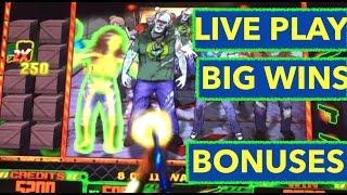 BIG WIN!!! LIVE PLAY and Bonus on Zombie Outbreak Slot Machine