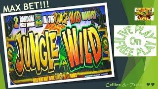 •LIVE PLAY on FREE PLAY• Jungle Wild - MAX BET!!! Slot Machine Bonus•