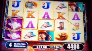 Max bet Country girl WMS Slot machine Free spins BIG WIN
