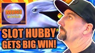 Slot Hubby goes WILD !! BIG BETS & AMAZING WINS ! HE WAS EVEN LATE TO DINNER !