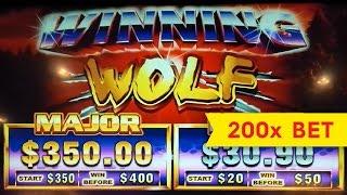 MAJOR PROGRESSIVE! Winning Wolf Slot - HUGE 200x Bonus - RETRIGGER, YES!
