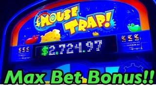 Mouse Trap Slot Machine, Live play, Max Bet Bonus,, By WMS