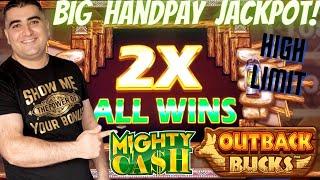 High Limit Mighty Cash Outback Bucks Slot Machine Full Screen BIG HANDPAY JACKPOT | SE-3 | EP-17