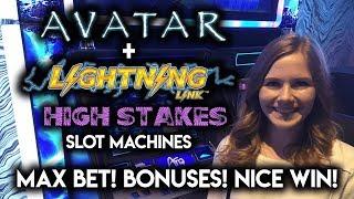 NEW Avatar Sacred Bond Slot Machine! Lightning Link High Stakes Bonus Win!!!