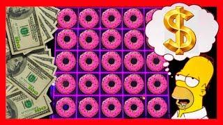 MASSIVE WIN! • I USED AN EXTRA FINGER TO CATCH MORE SPRINKLES!!!• Simpsons Slot Machine Bonuses •