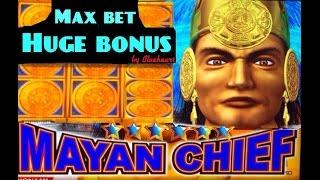 MAYAN CHIEF slot machine MAX BET HUGE BONUS WIN!