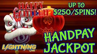 Lighting Link Happy Lantern HANDPAY JACKPOT ~ HIGH LIMIT $125 Bonus Round Slot Machine Casino