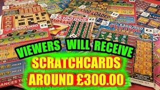 AMAZING  SCRATCHCARDS..AROUND £300.00 WON  BY THE VIEWERS.....JUST LOOK WHAT THEY WILL GET""AMAZING"
