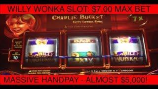 "Confirmed" MASSIVE HANDPAY win on Wonka 3 reel slot machine (MAX BET)