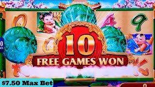 Hsien's Miracle Slot Machine $7.50 Max Bet Bonus & BIG WIN Line Hits | Live Konami Slot Play