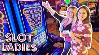We LOVE Diamond Rain WIN$! •$100 Slot Play with Melissa & Laycee | Slot Ladies