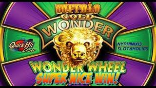 Wonder 4 Wonder Wheel Buffalo Gold Slot Bonus SUPER NICE WIN!!!