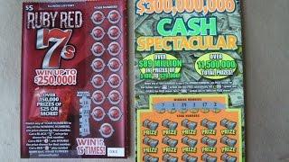 Two Instant Lottery Tickets - Ruby Red 7s & Cash Spectacular