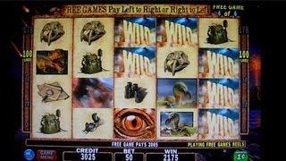 Double Dinosaur Bonus Round Free Spins Slot Machine Win