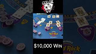 NICE HANDS & A DOUBLE LANDS US AN AMAZING $10,000 BLACKJACK TABLE WIN #shorts