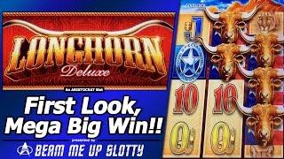 Longhorn Deluxe Slot - First Look, Mega Big Win in Free Games Bonus of New Aristocrat game