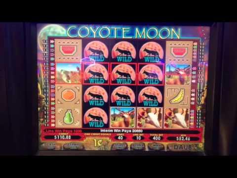 ** BIG WIN ** Coyote Moon $4 max bet line hit ** SLOT LOVER **