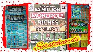 Scratchcards...12 Mths RICHER..BINGO..£100 LOADED..WINTER WONDERLINES..5X CASH..WIN £50..CASH MATCH